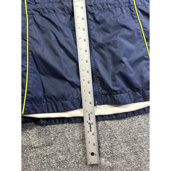Nike Windbreaker Jacket Mens Large Blue White Full Zip Spell Out Swoosh Neon - Picture 4 of 10